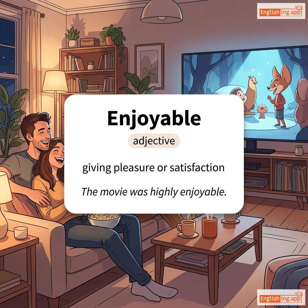 Enjoyable definition card — visual illustration of the meaning