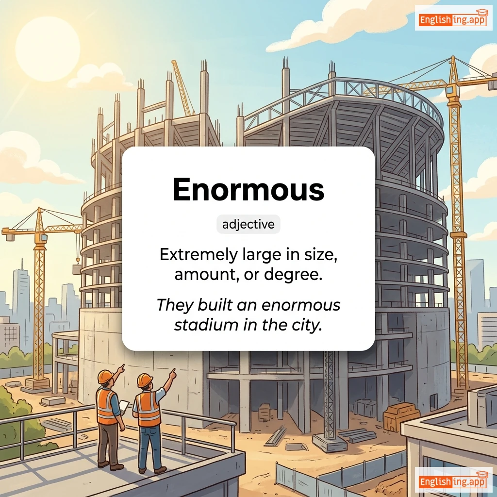 Enormous definition card — visual illustration of the meaning