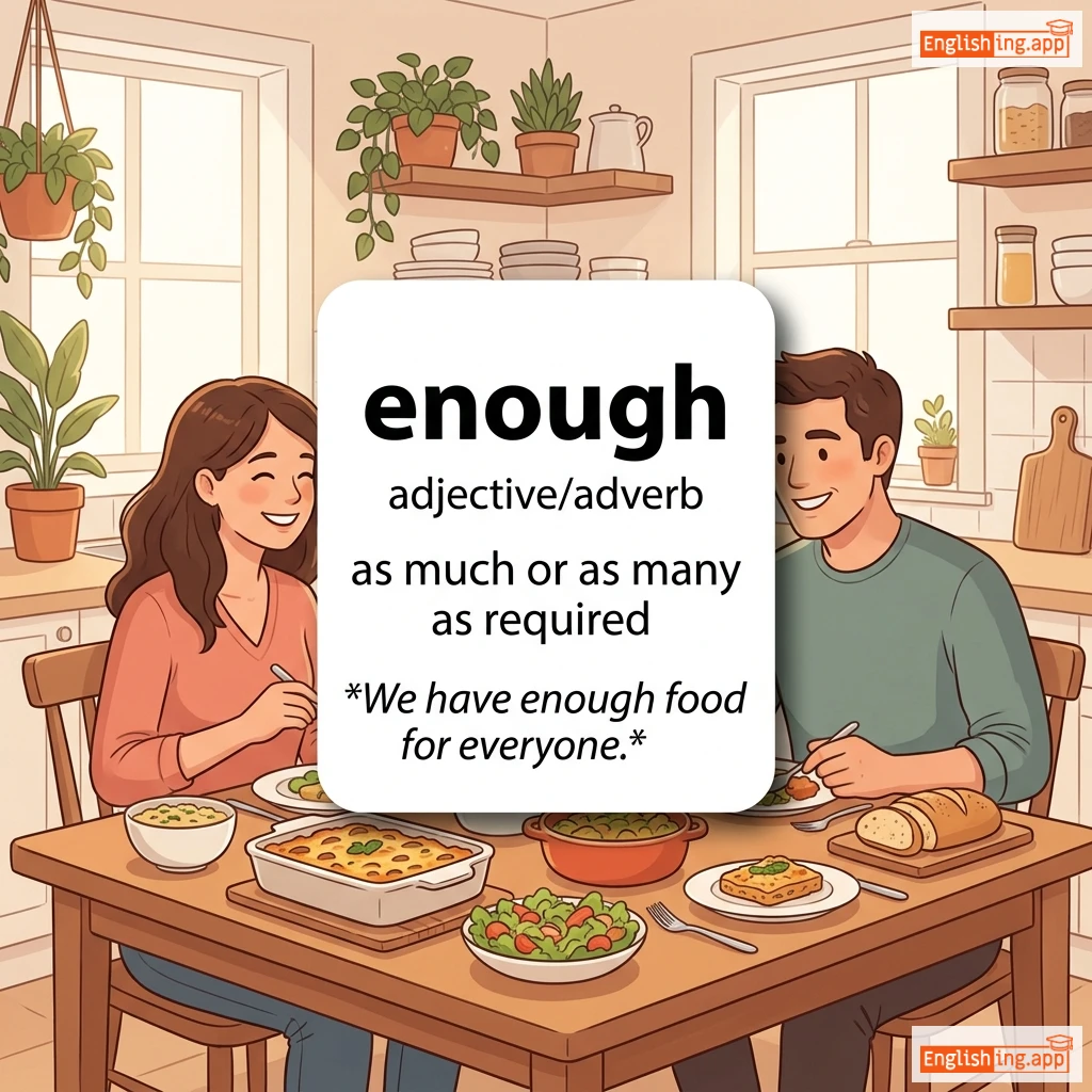 enough definition card — visual illustration of the meaning