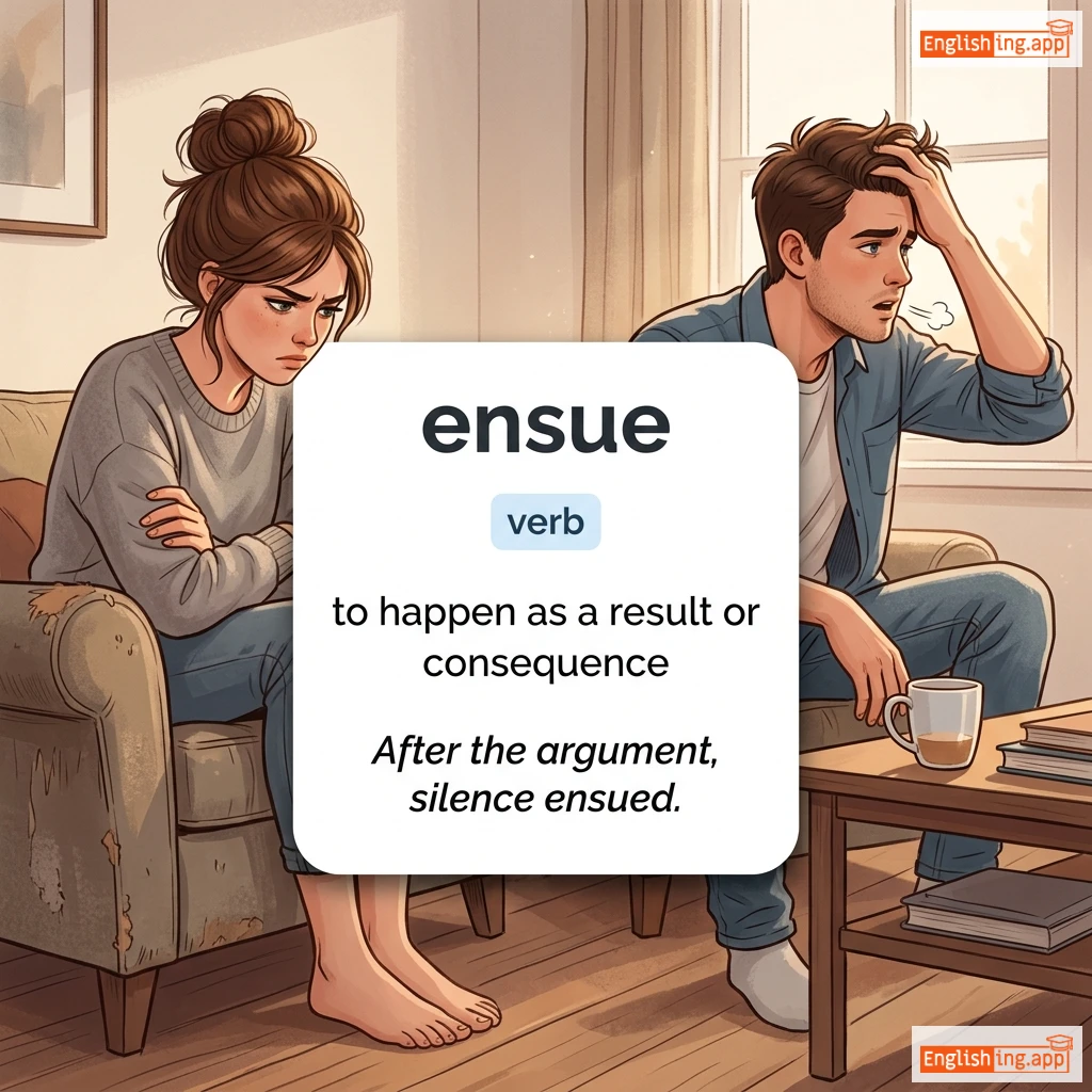 ensue definition card — visual illustration of the meaning