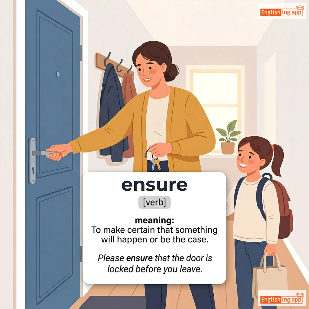 ensure definition card — visual illustration of the meaning
