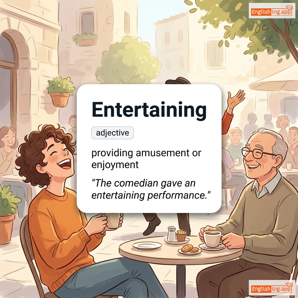 Entertaining definition card — visual illustration of the meaning