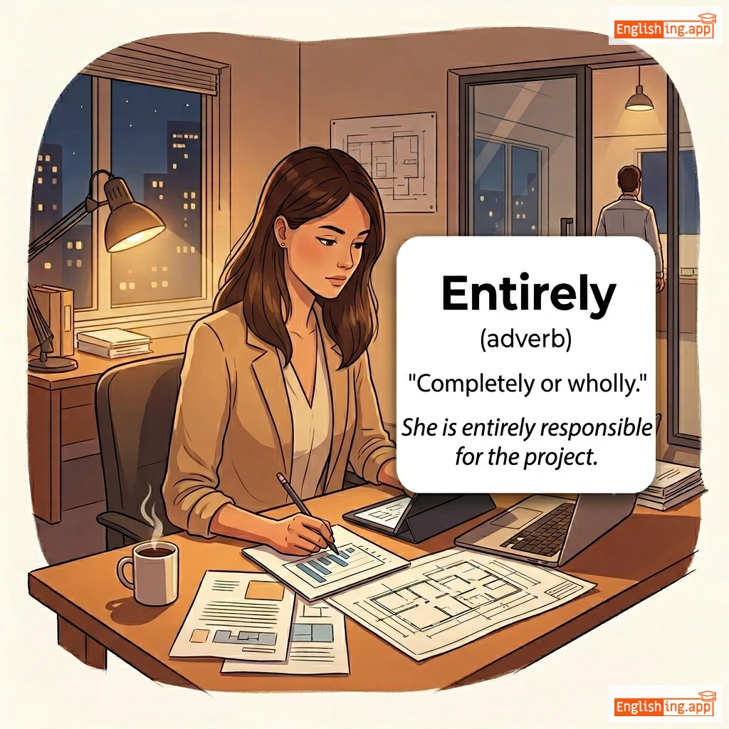 Entirely definition card — visual illustration of the meaning