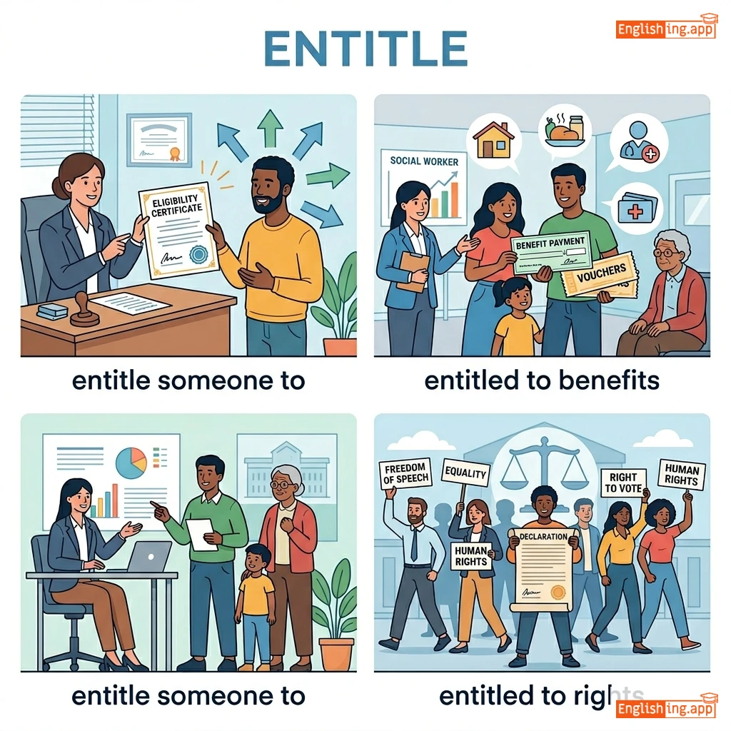 entitle definition card — visual illustration of the meaning