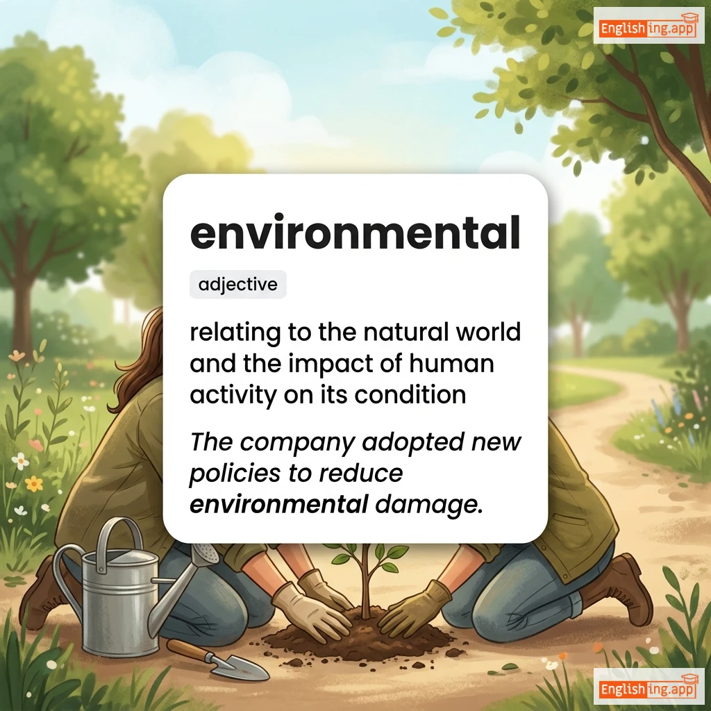 environmental definition card — visual illustration of the meaning