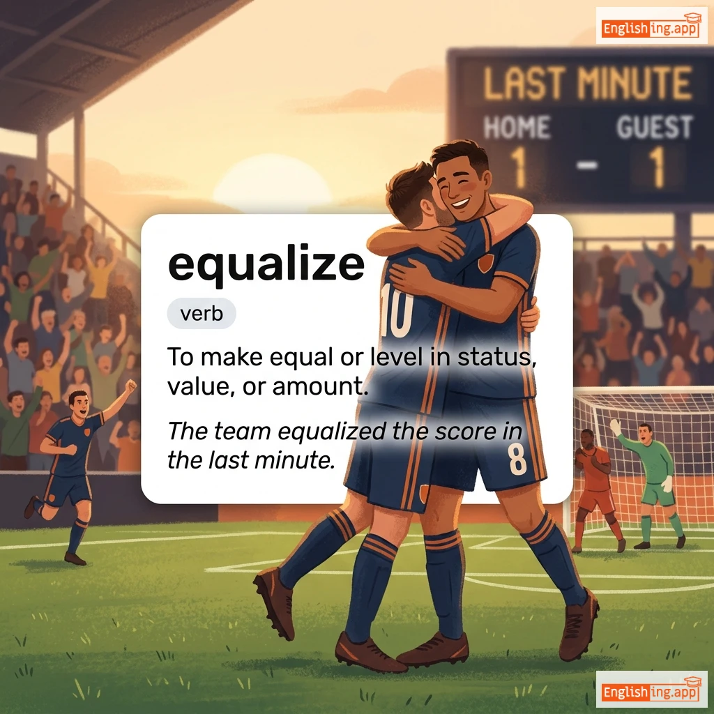 equalize definition card — visual illustration of the meaning
