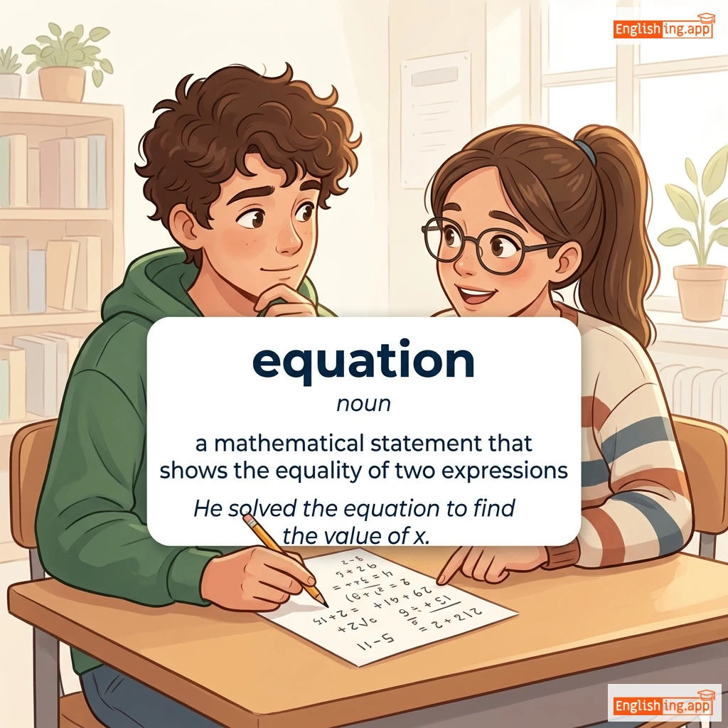 equation definition card — visual illustration of the meaning