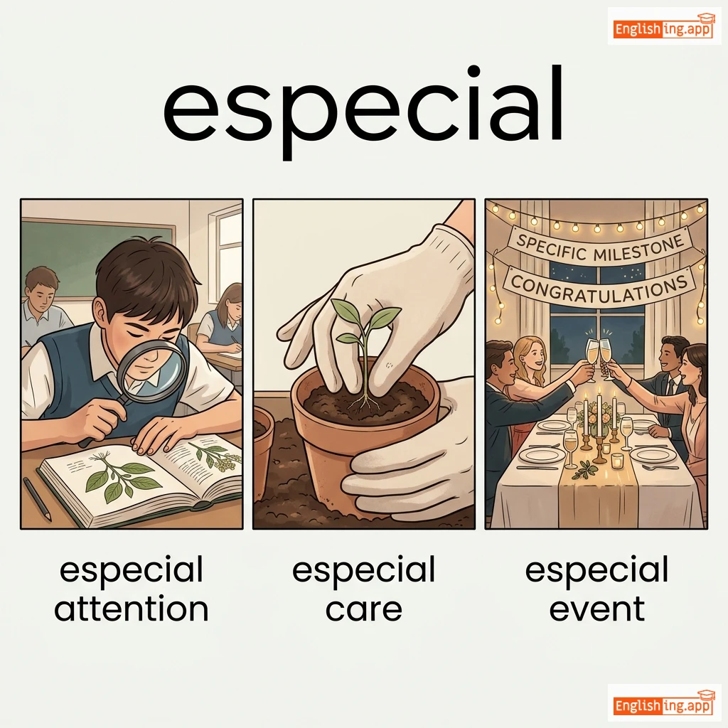 especial definition card — visual illustration of the meaning