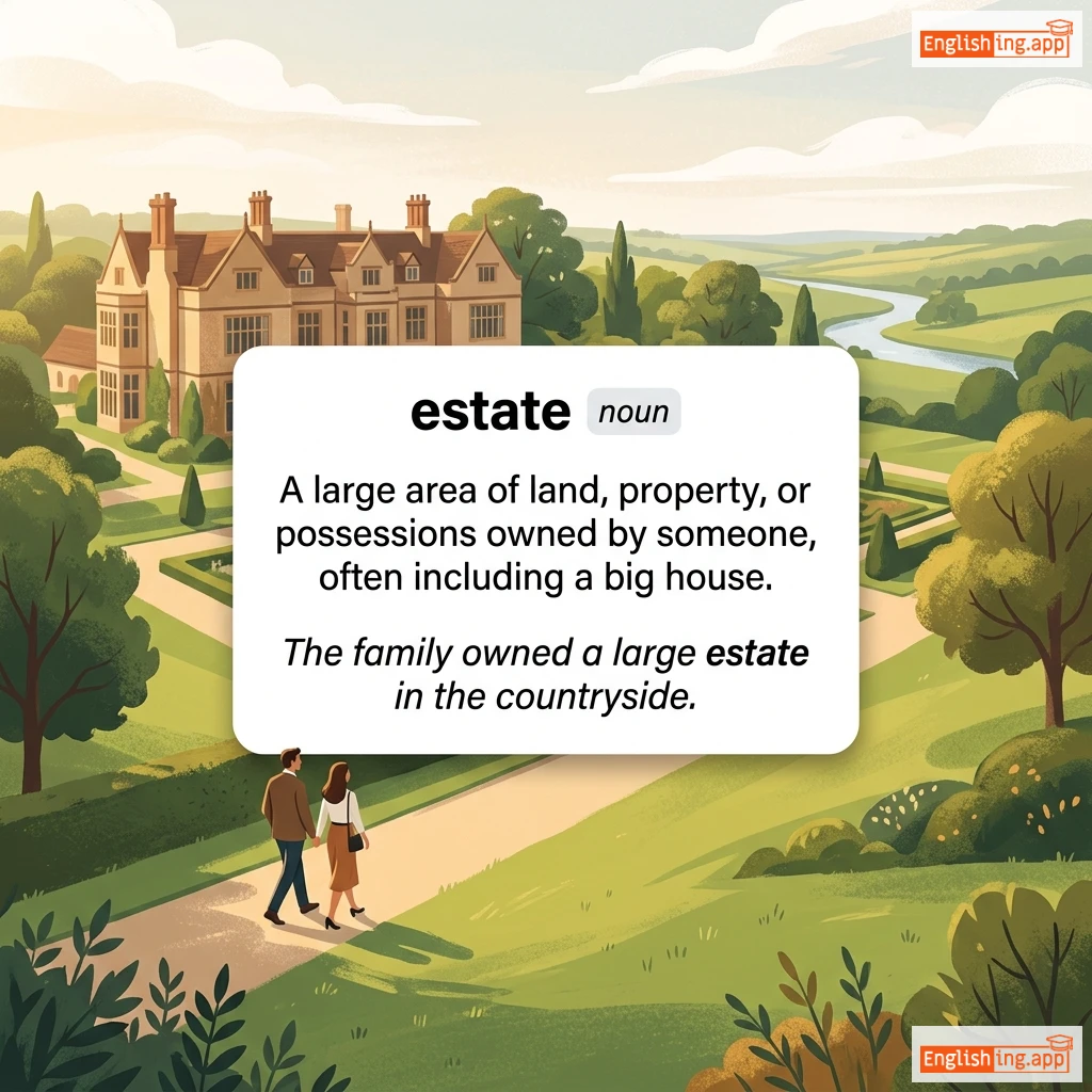 estate definition card — visual illustration of the meaning
