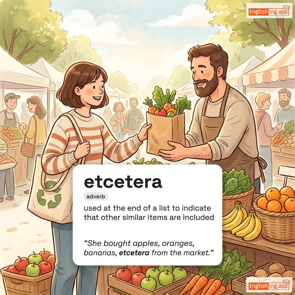 etcetera definition card — visual illustration of the meaning