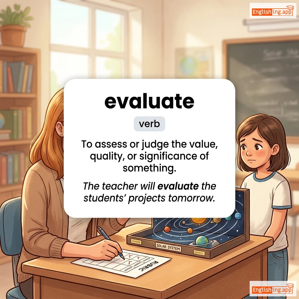 evaluate definition card — visual illustration of the meaning