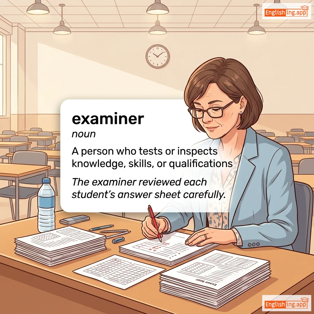 examiner definition card — visual illustration of the meaning