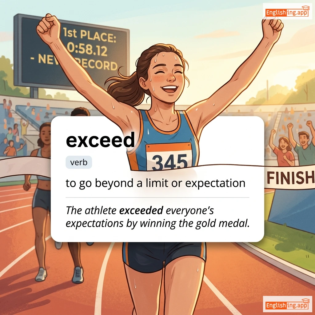 exceed definition card — visual illustration of the meaning