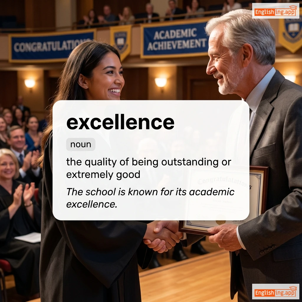 excellence definition card — visual illustration of the meaning