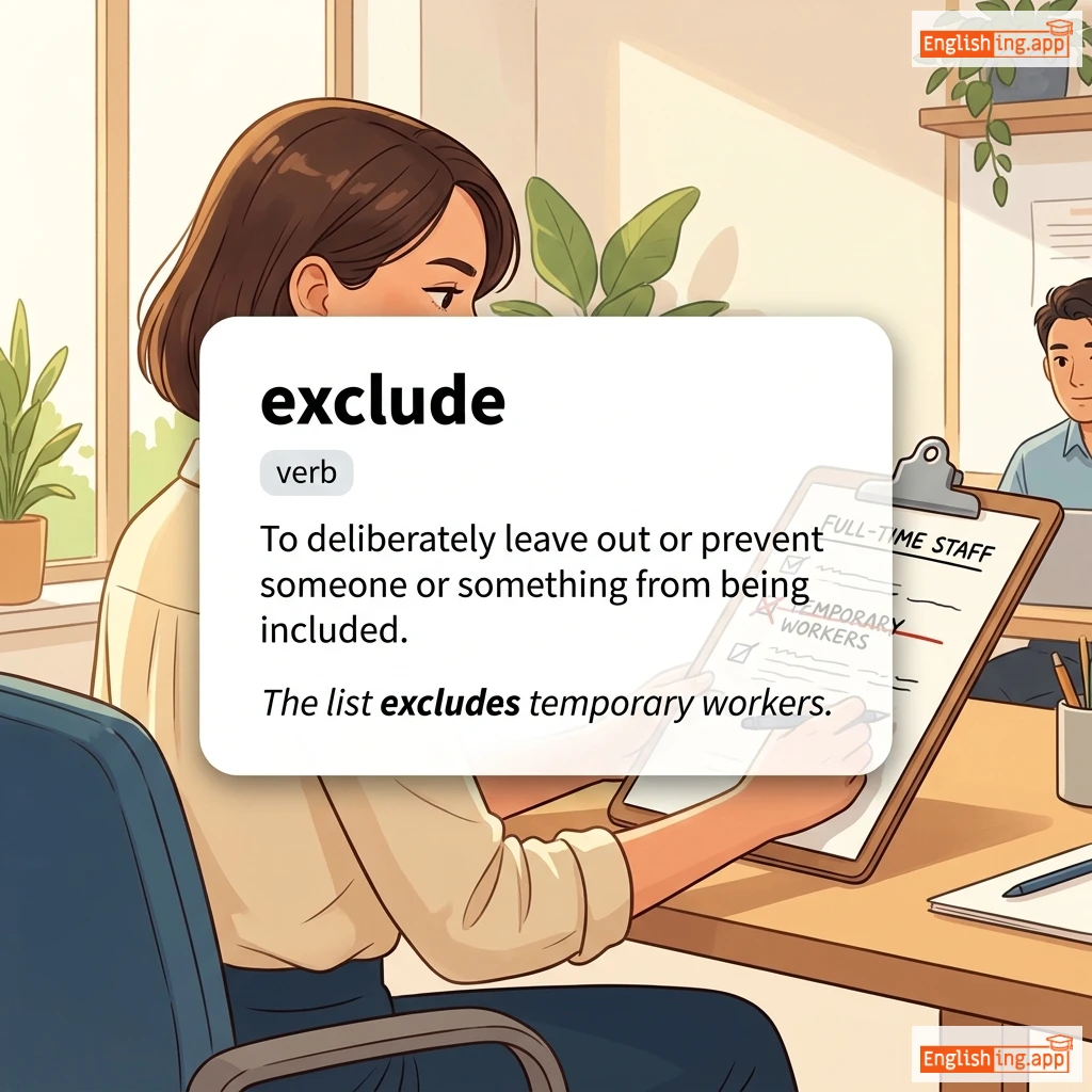 exclude definition card — visual illustration of the meaning