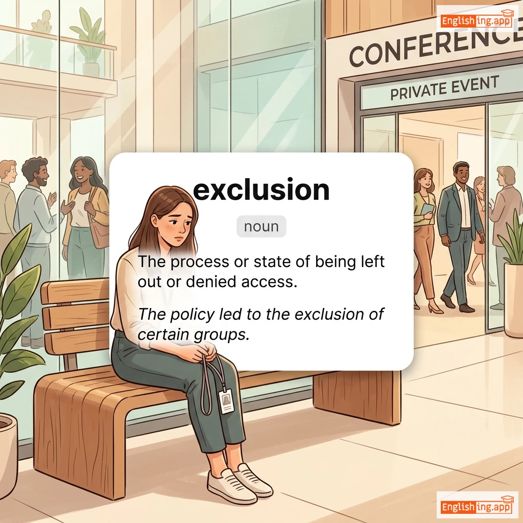 exclusion definition card — visual illustration of the meaning