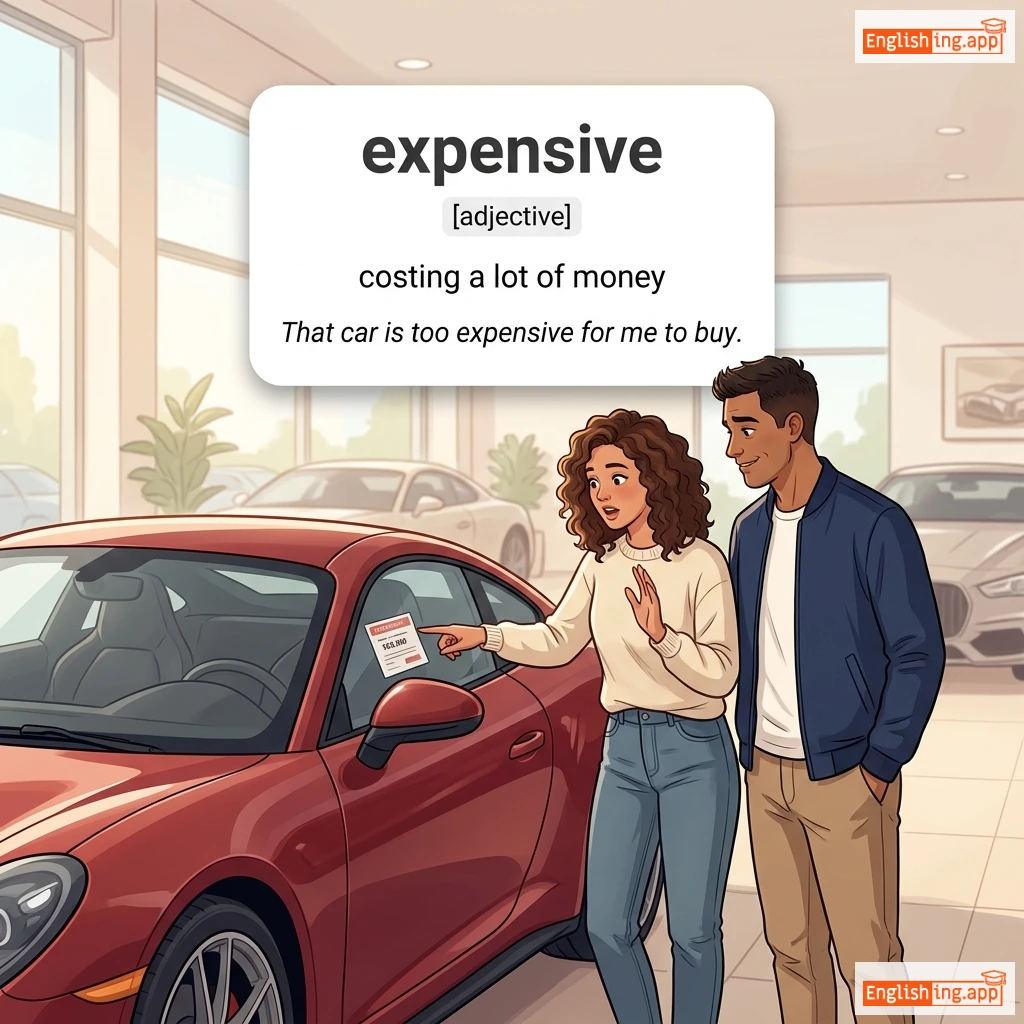 expensive definition card — visual illustration of the meaning