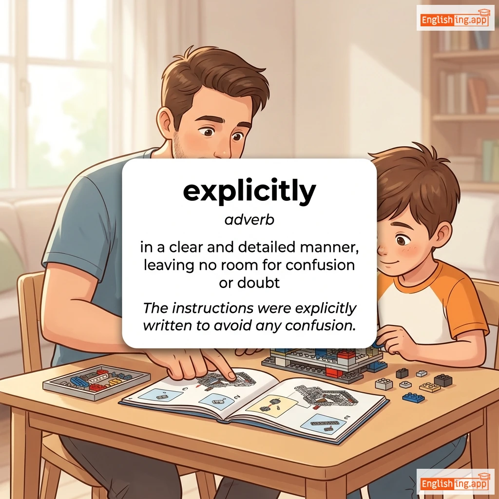 explicitly definition card — visual illustration of the meaning