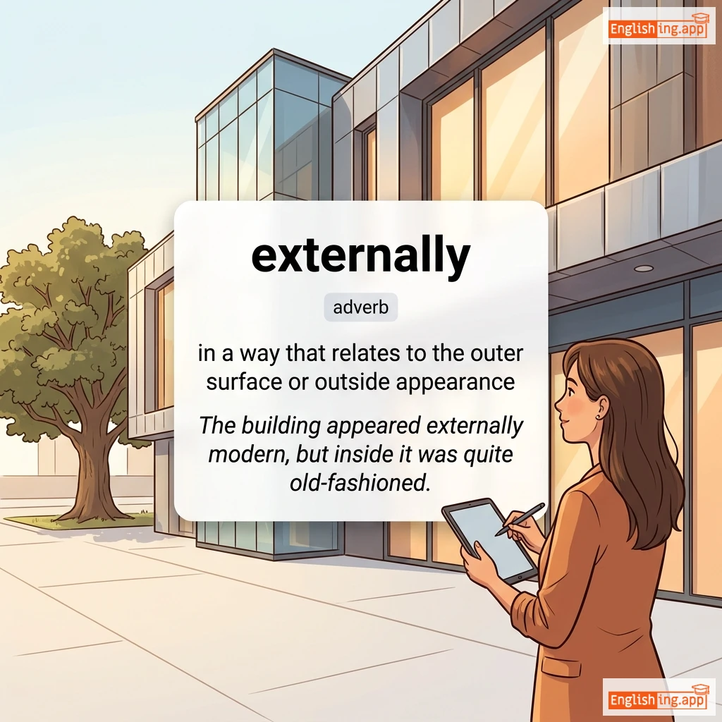 externally definition card — visual illustration of the meaning