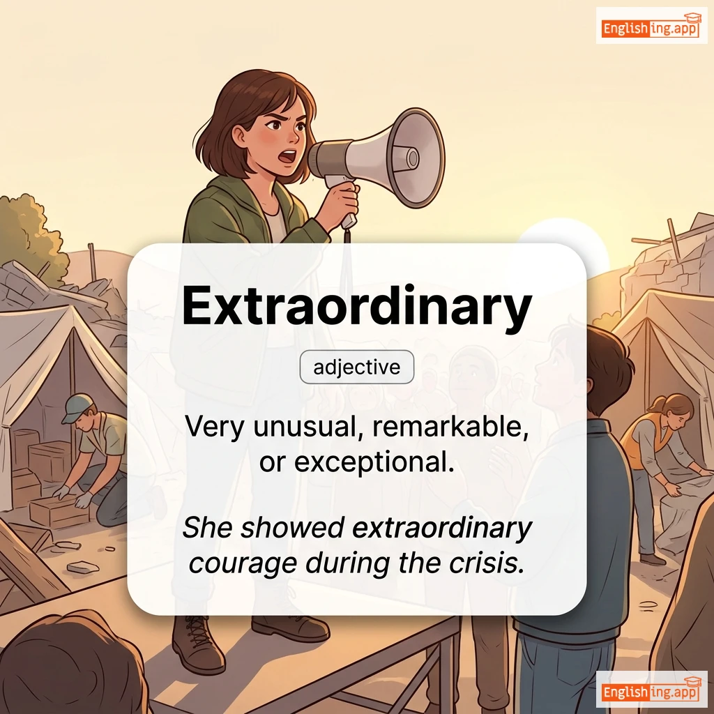 Extraordinary definition card — visual illustration of the meaning