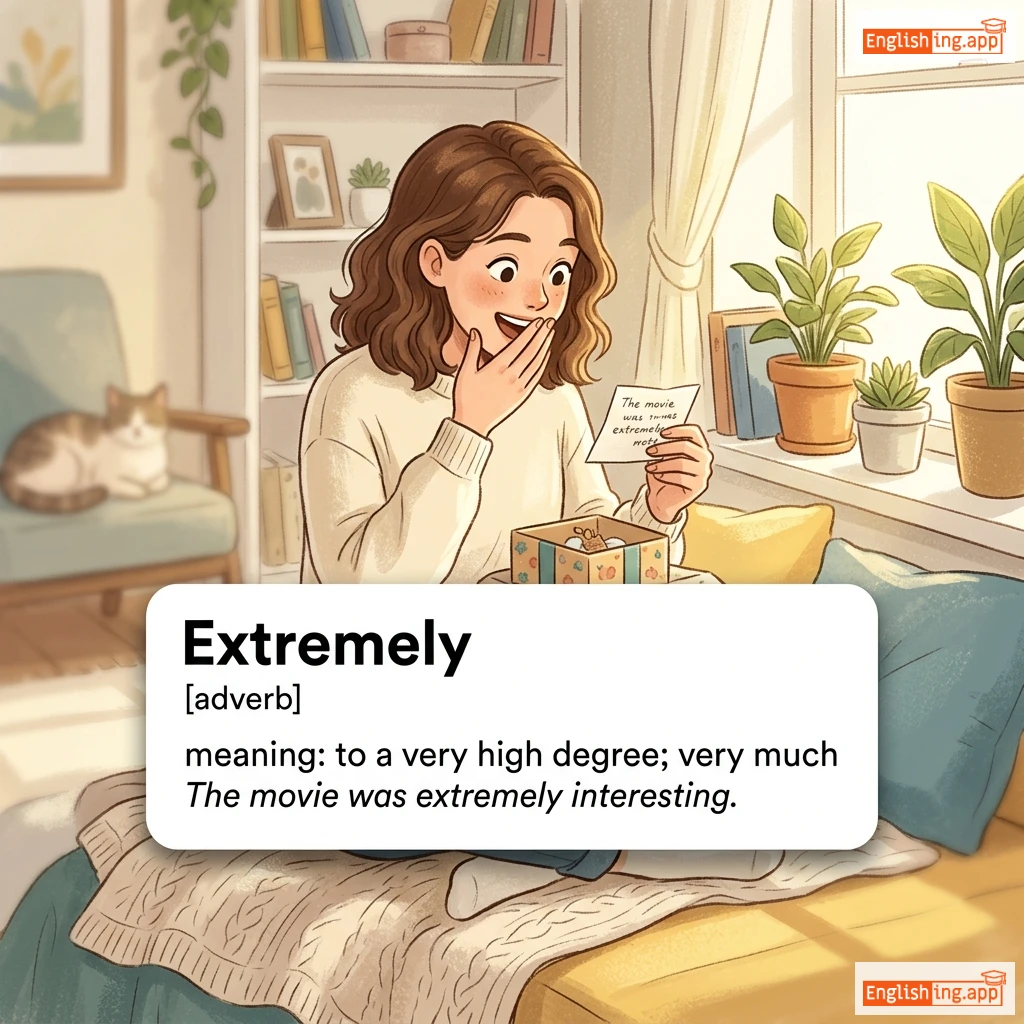 Extremely definition card — visual illustration of the meaning