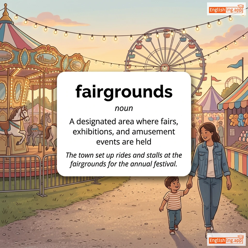 fairgrounds definition card — visual illustration of the meaning