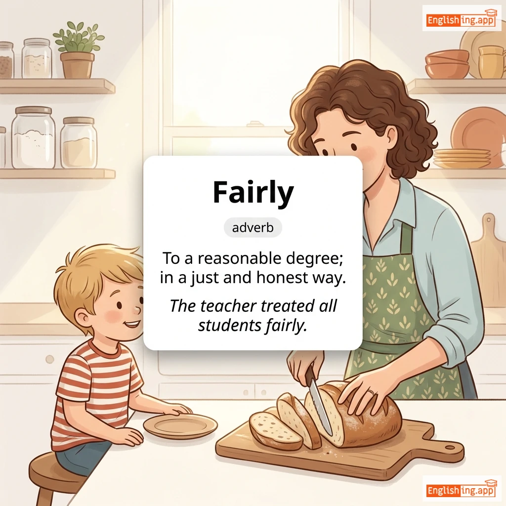 Fairly definition card — visual illustration of the meaning