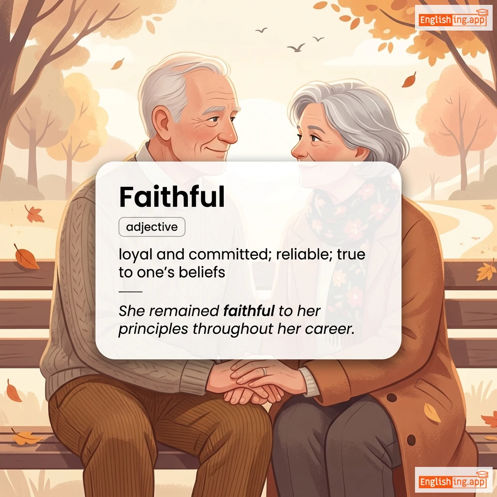 Faithful definition card — visual illustration of the meaning