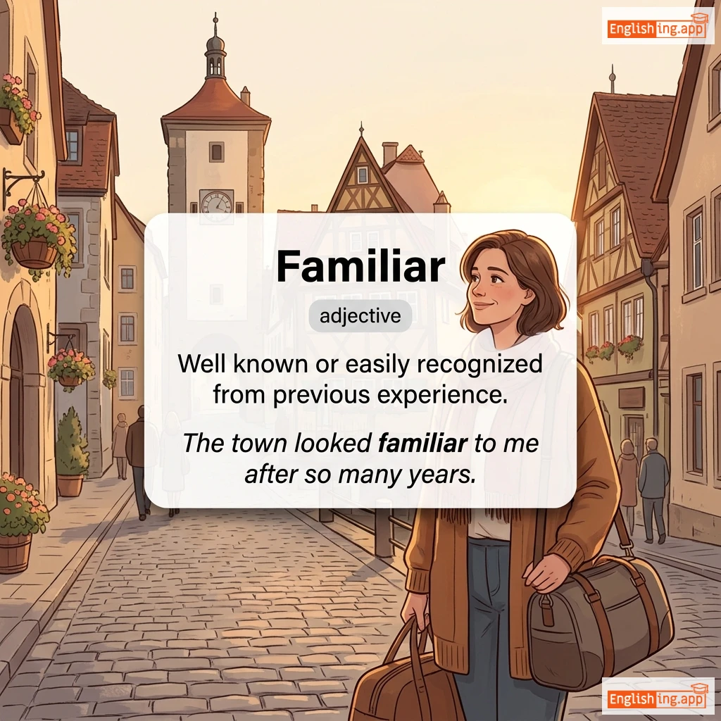 Familiar definition card — visual illustration of the meaning