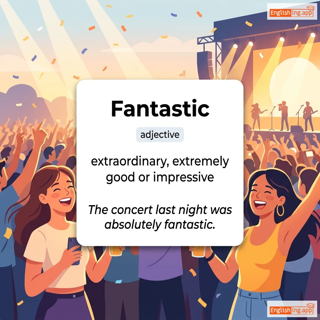 Fantastic definition card — visual illustration of the meaning