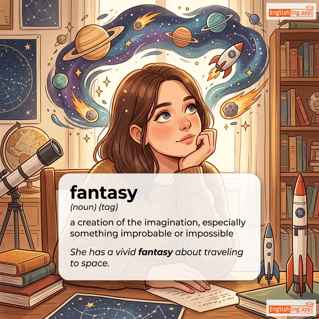 fantasy definition card — visual illustration of the meaning