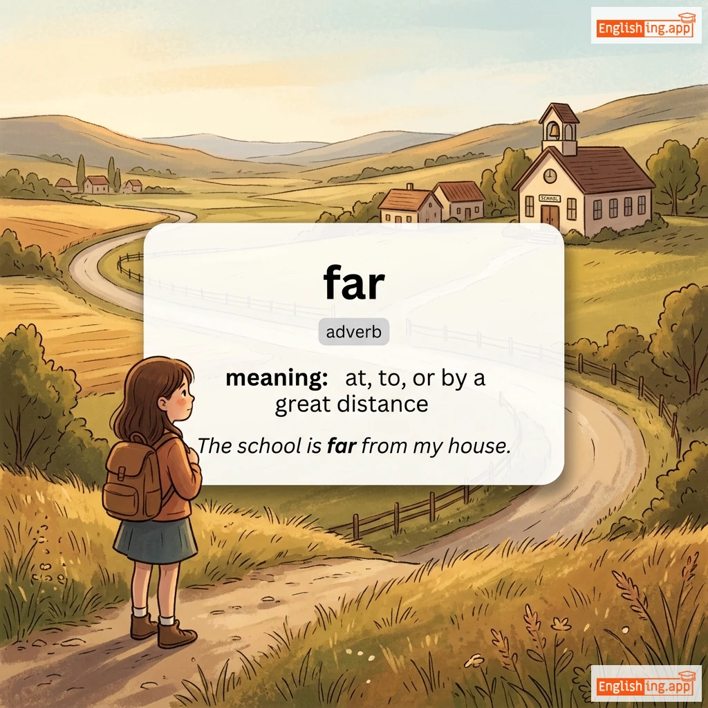 far definition card — visual illustration of the meaning