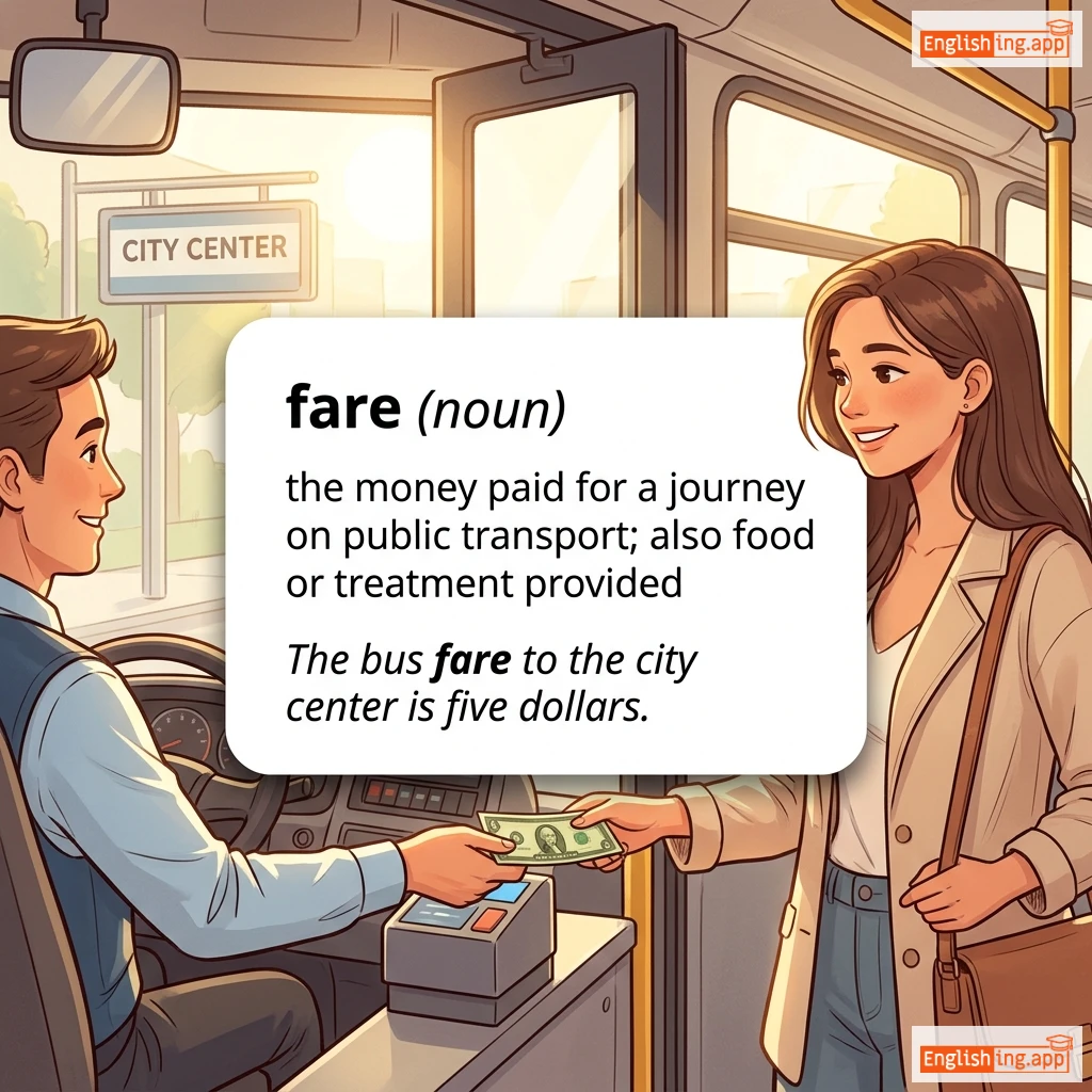 fare definition card — visual illustration of the meaning
