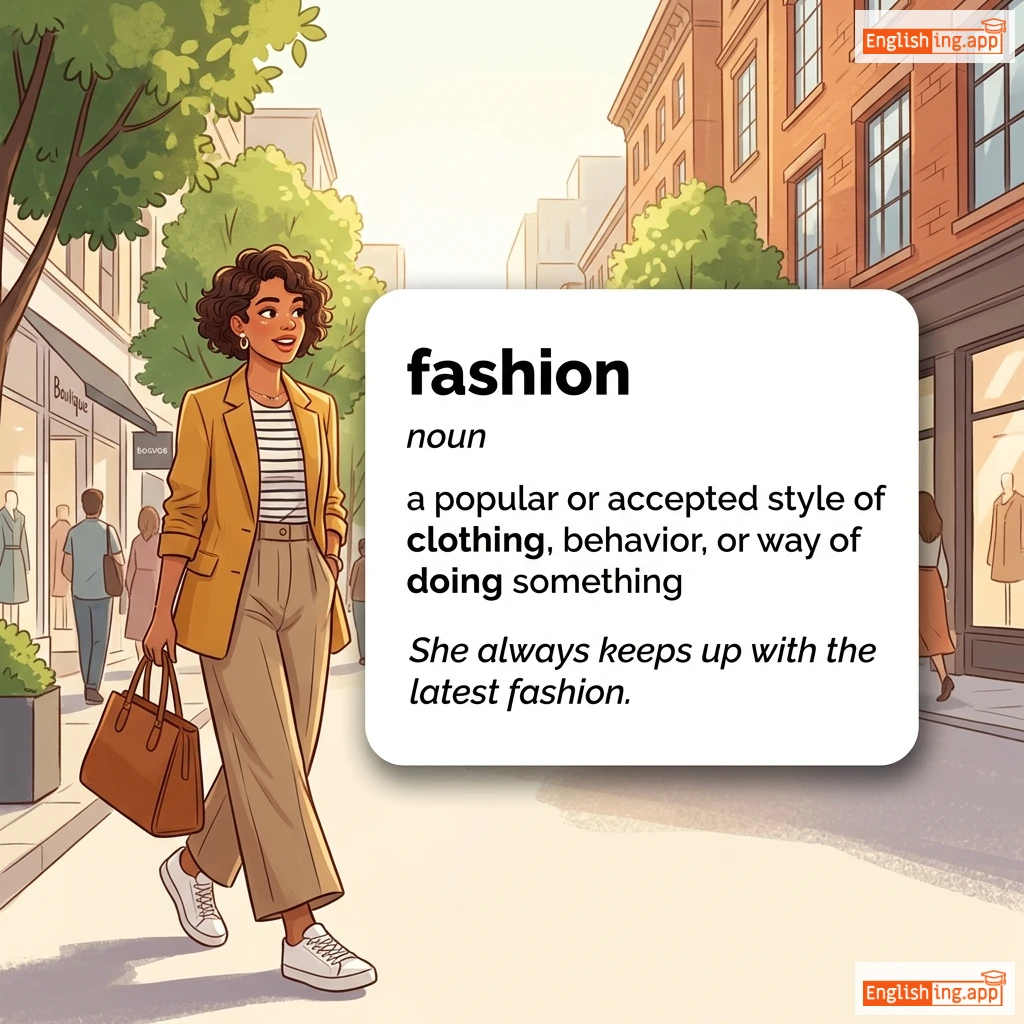 fashion definition card — visual illustration of the meaning
