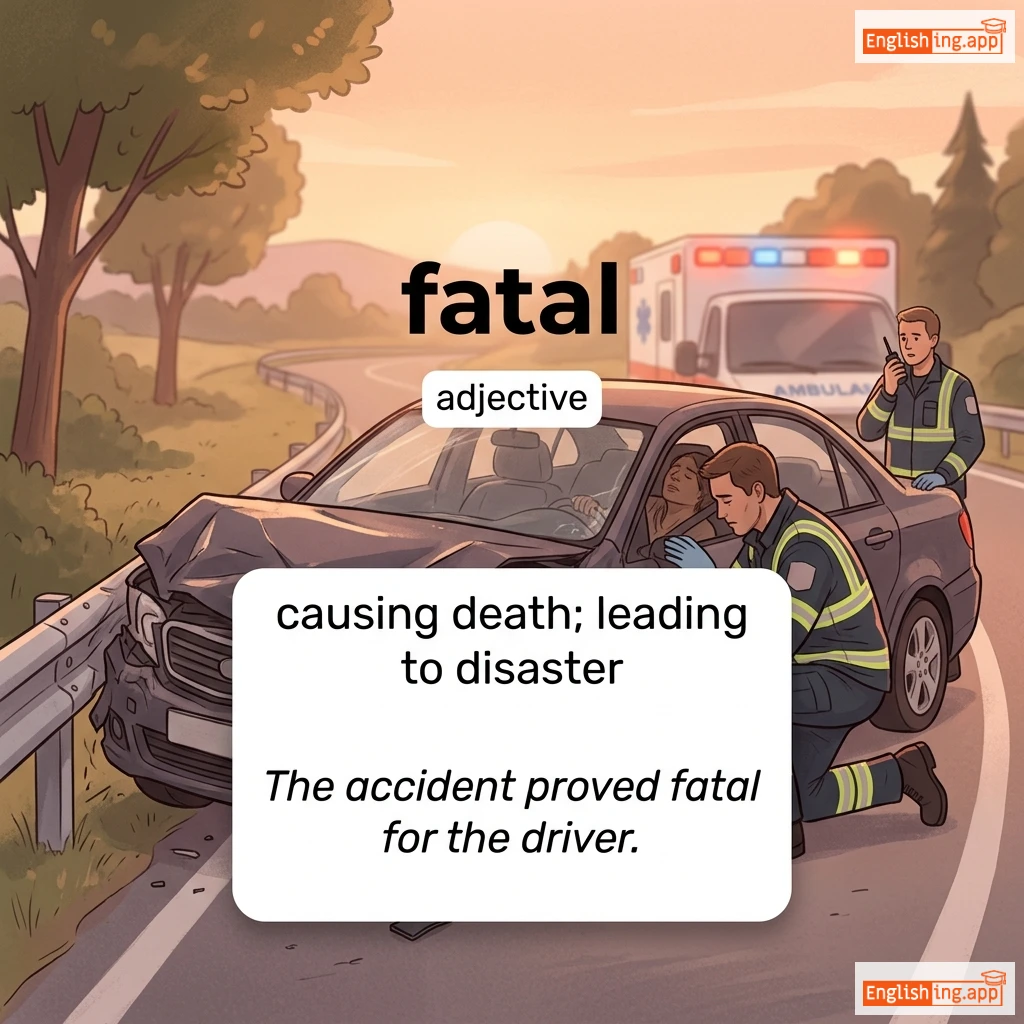 fatal definition card — visual illustration of the meaning