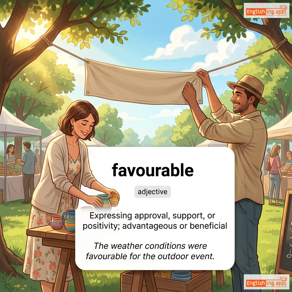 favourable definition card — visual illustration of the meaning