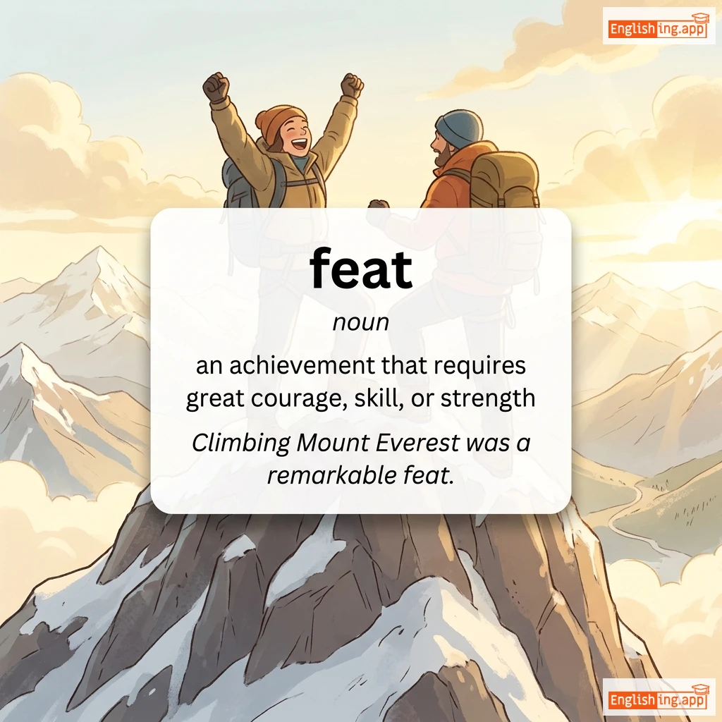 feat definition card — visual illustration of the meaning