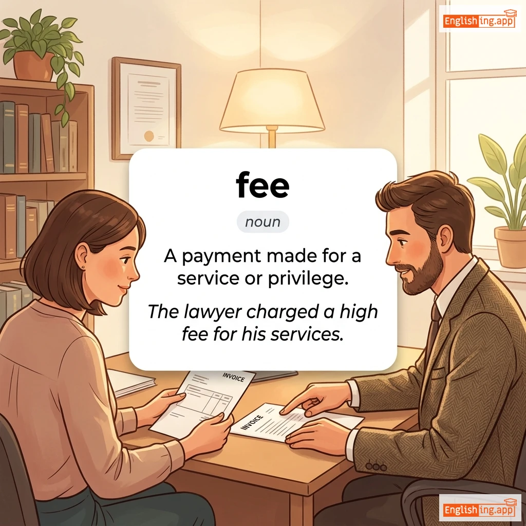fee definition card — visual illustration of the meaning