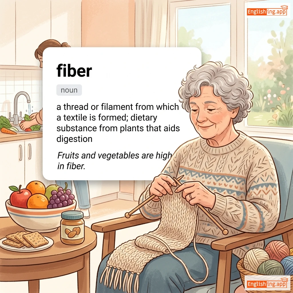 fiber definition card — visual illustration of the meaning
