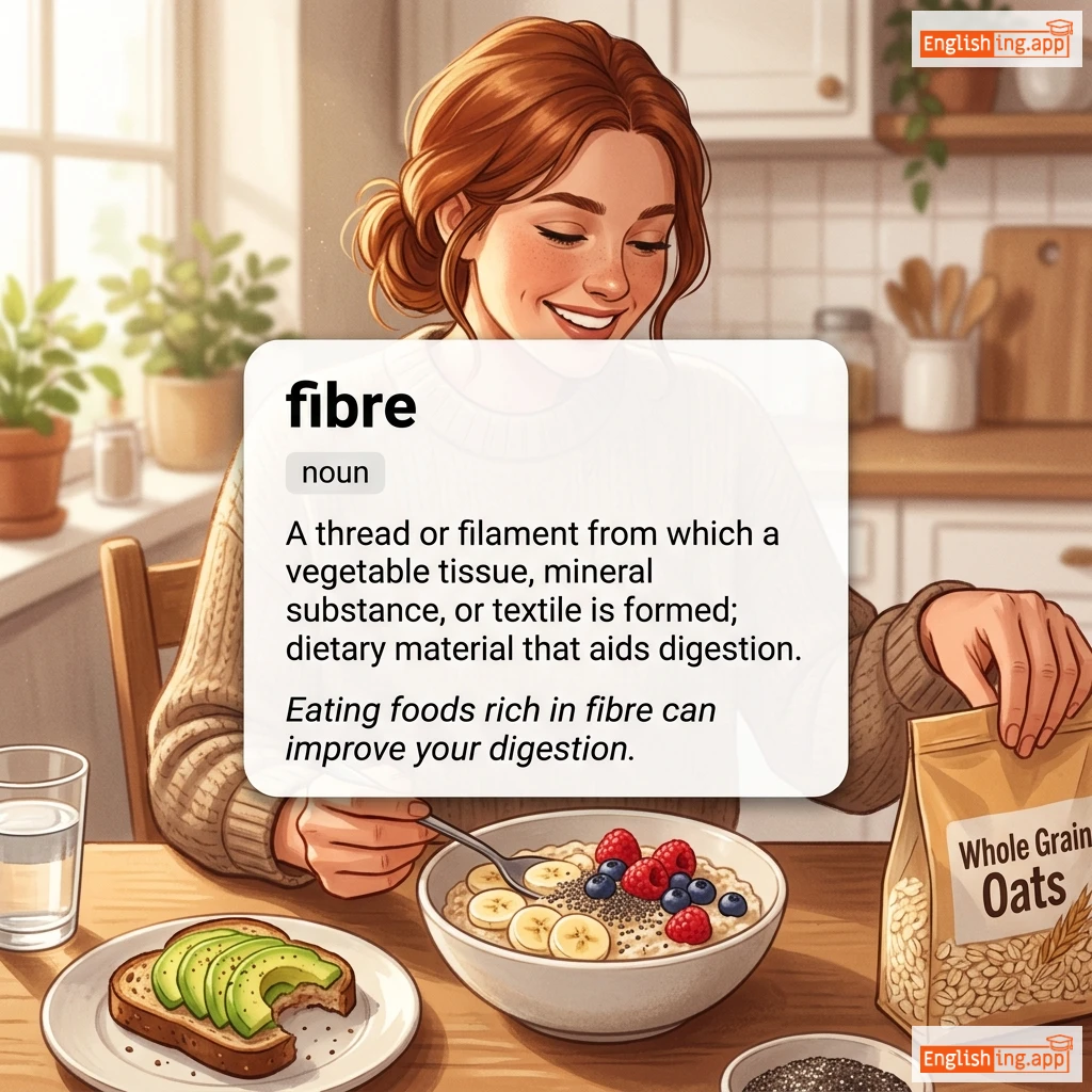 fibre definition card — visual illustration of the meaning