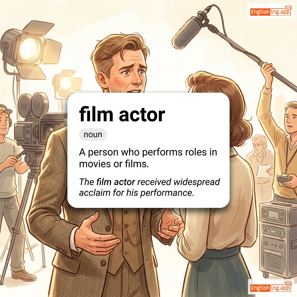 film actor definition card — visual illustration of the meaning