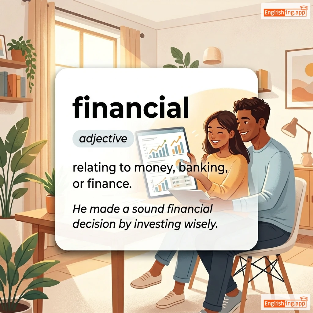 financial definition card — visual illustration of the meaning