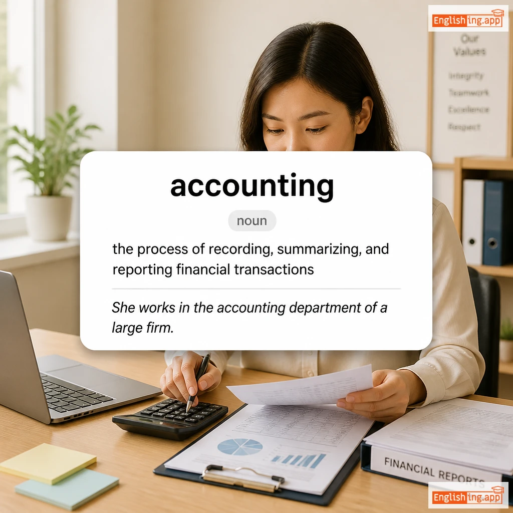 accounting definition card — visual illustration of the meaning
