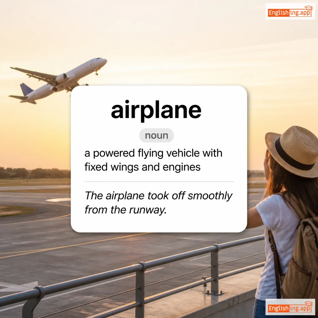 airplane definition card — visual illustration of the meaning