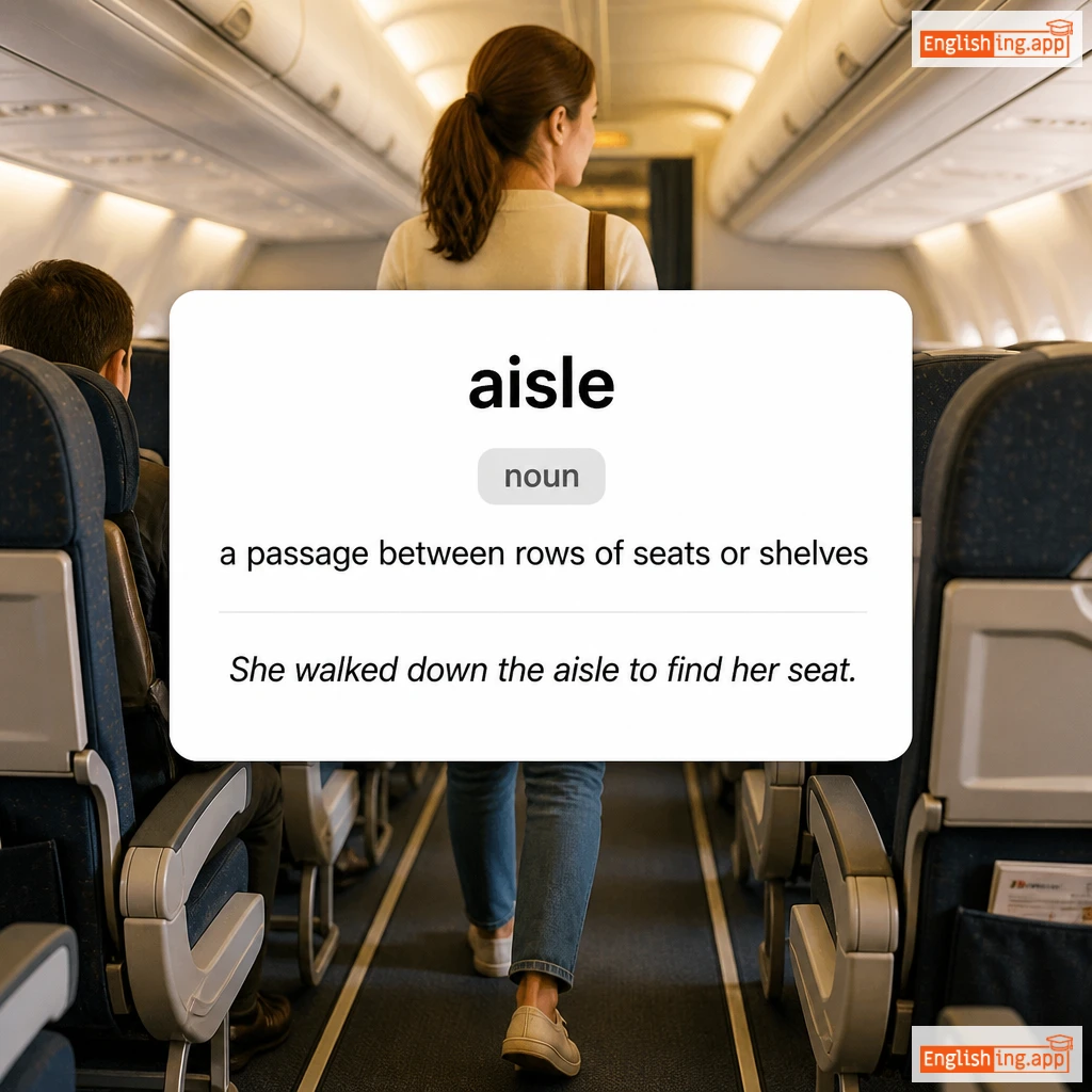 aisle definition card — visual illustration of the meaning