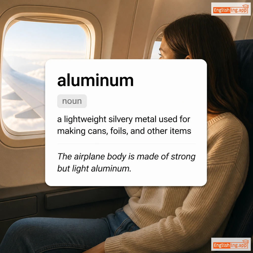 aluminum definition card — visual illustration of the meaning