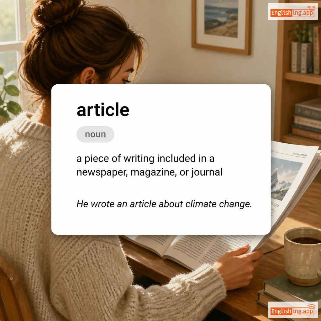 article definition card — visual illustration of the meaning