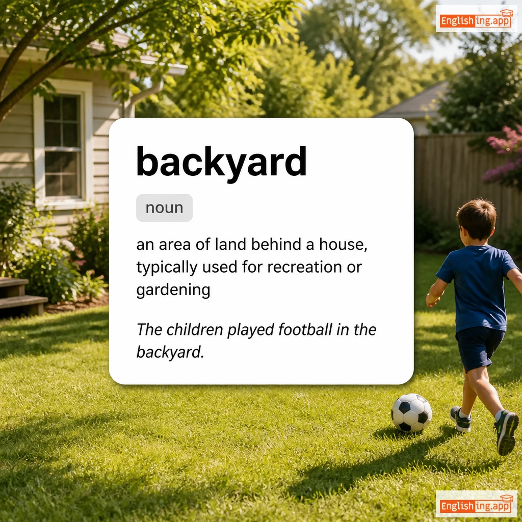 backyard definition card — visual illustration of the meaning