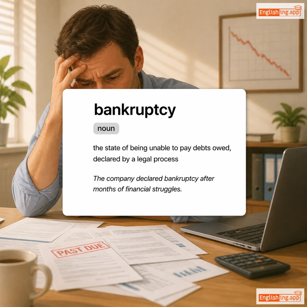 bankruptcy definition card — visual illustration of the meaning