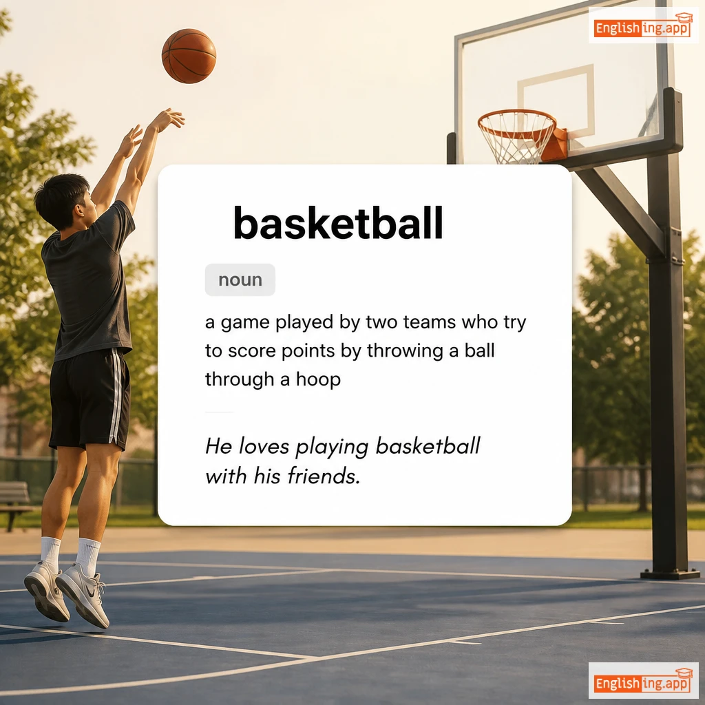 basketball definition card — visual illustration of the meaning